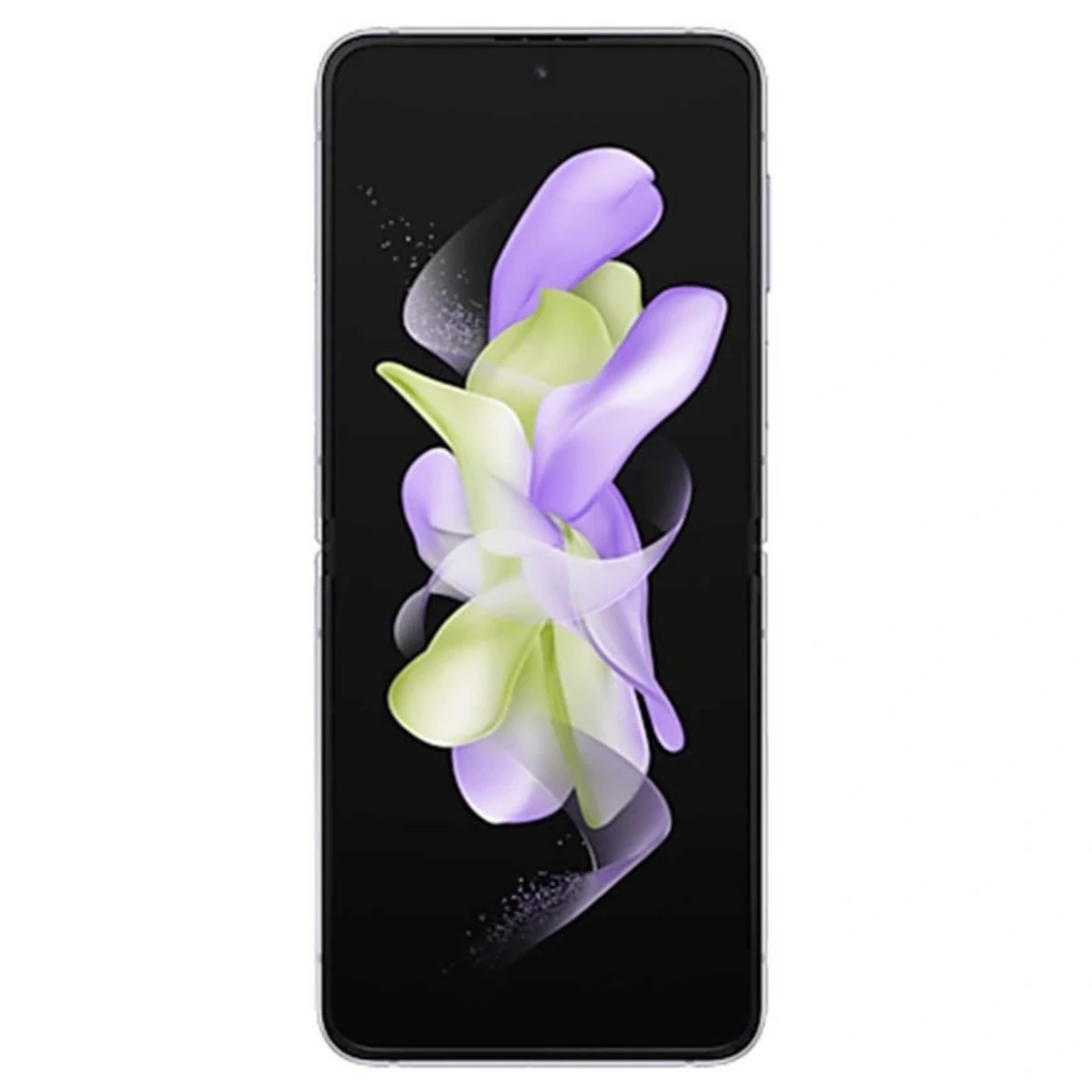 Smartphone pliable violet avec écran bord à bord et poinçon central, bords fins, design élégant Samsung Galaxy Z Flip4 5G 128 Go reconditionné bon état