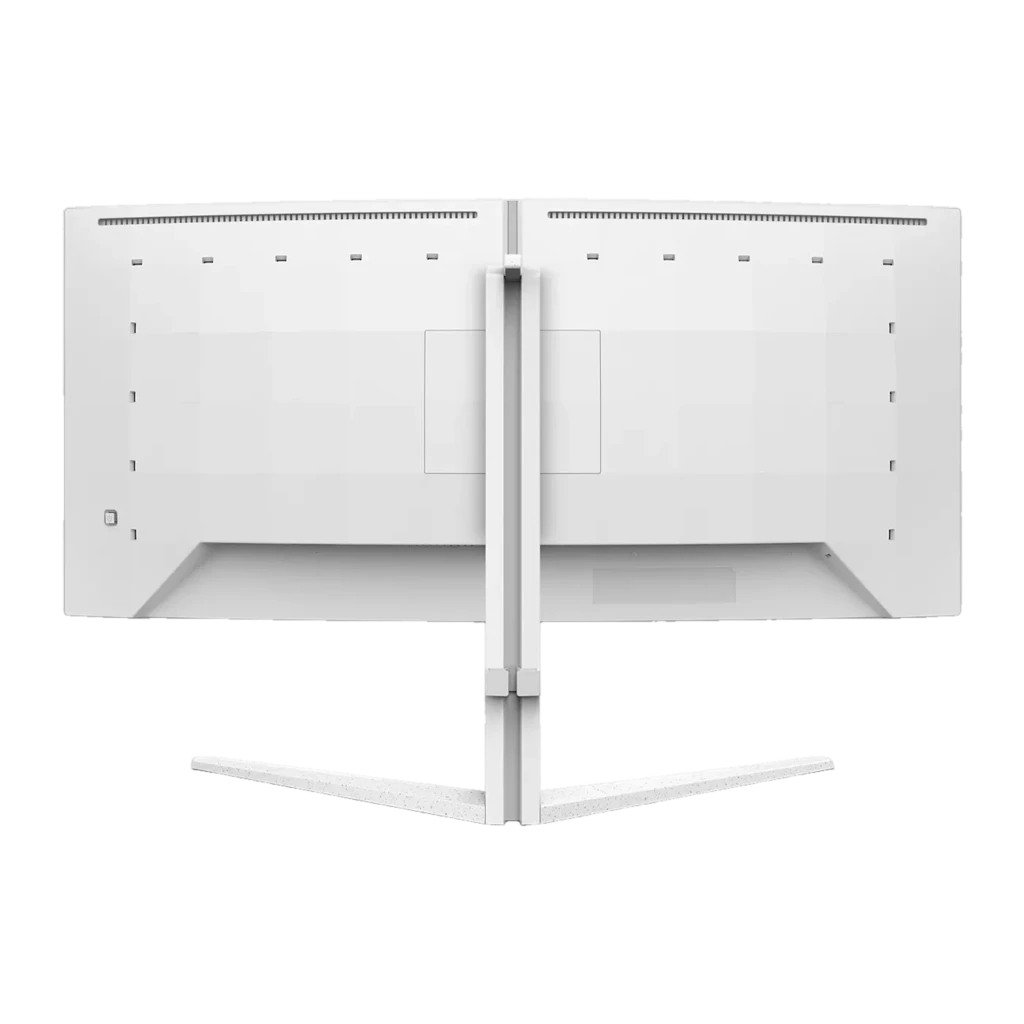 Philips Monitor Evnia 34M2C5501A 34 blanco, vista trasera: estructura blanca con soporte central y paneles laterales