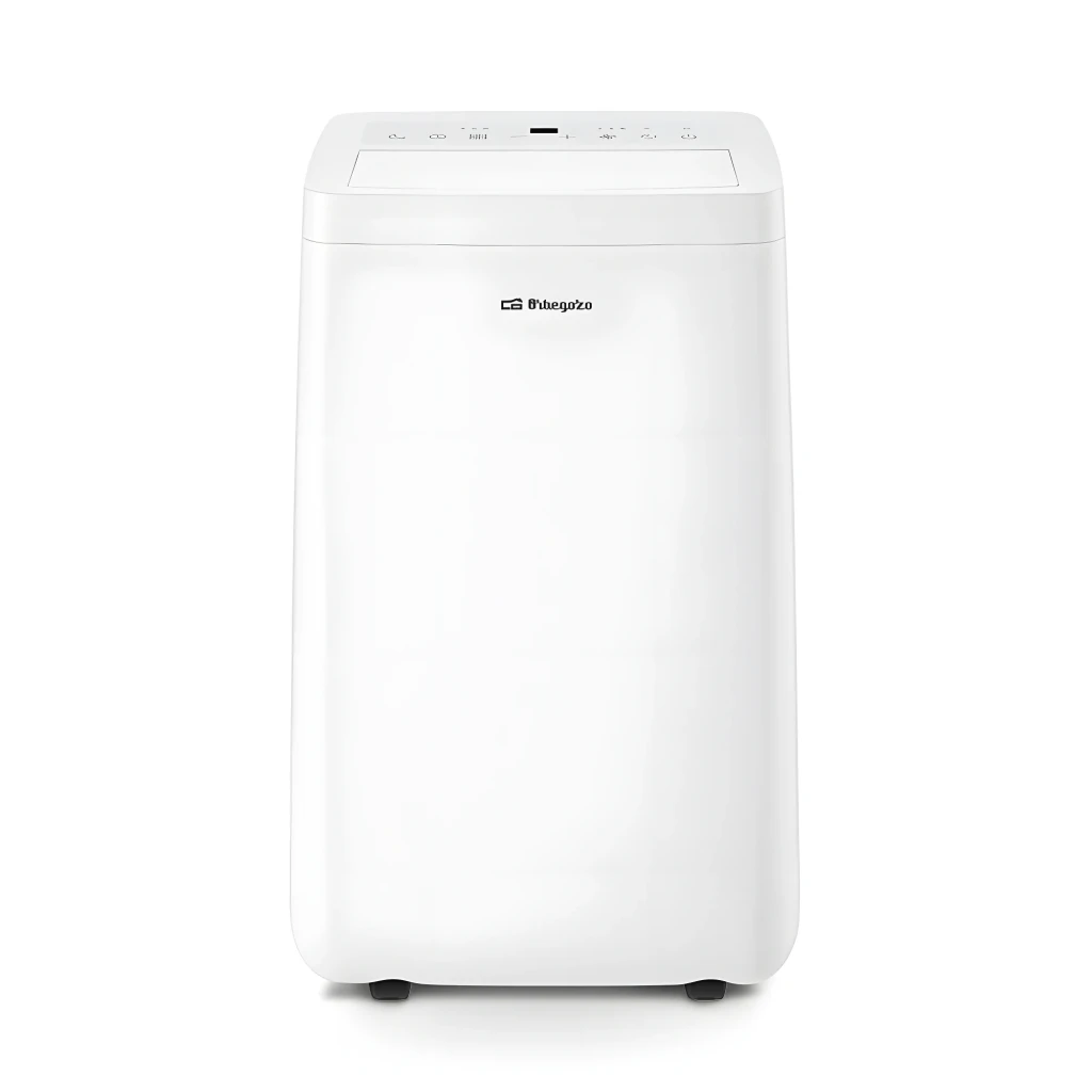 Aire Acondicionado Portátil Orbegozo ADRW 12000 WiFi blanco, diseño compacto con panel superior de control táctil y ruedas para fácil movilidad