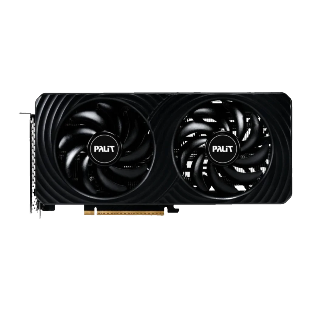 Palit RTX 5060 Ti Dual 8GB negro, vista frontal: dual ventiladores y disipador