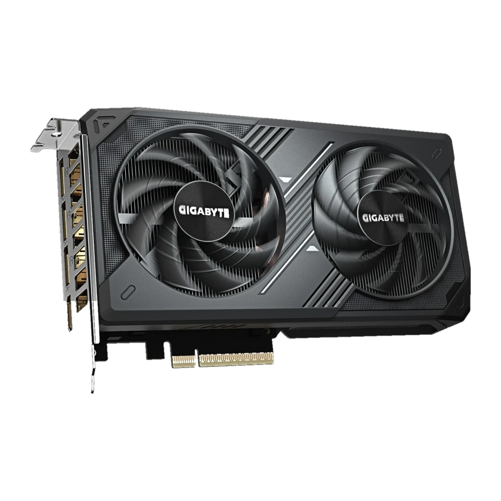 Gigabyte GeForce RTX 5060 WINDFORCE OC 8GB negro, vista frontal: dual WINDFORCE con disipador