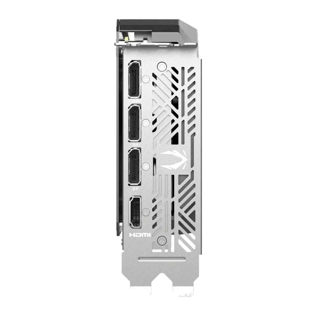 ZOTAC RTX 5070 Twin Edge 12GB negro, vista lateral: puertos HDMI y ventilación