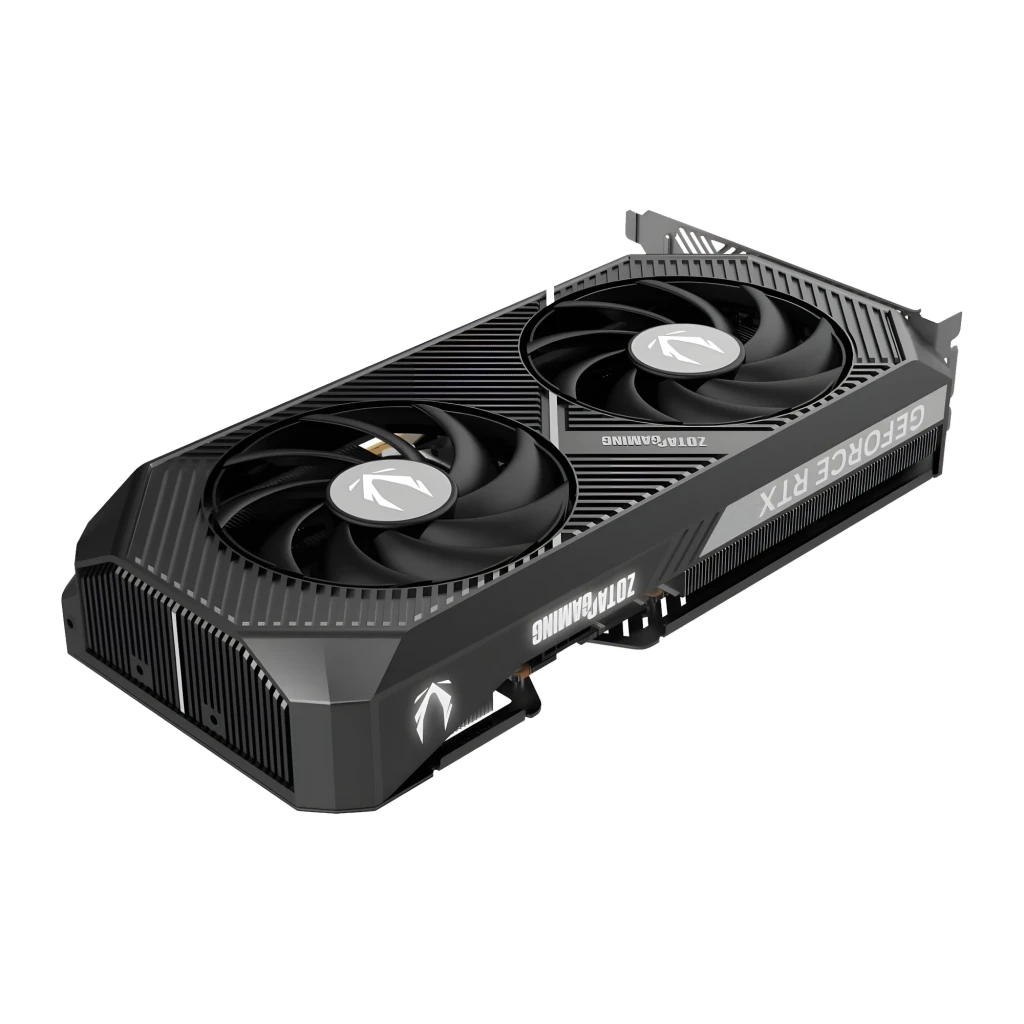 ZOTAC RTX 5070 Twin Edge 12GB negro, vista lateral: dual ventiladores y disipador
