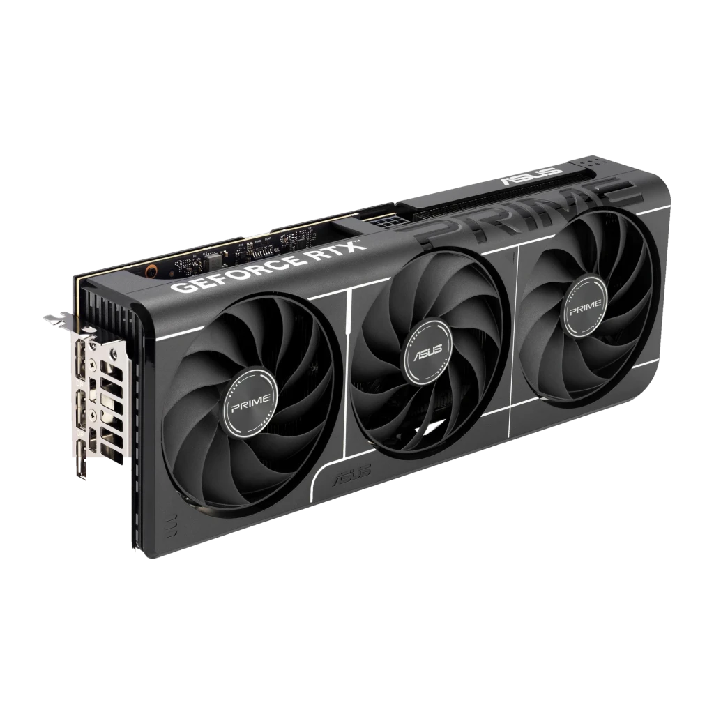 ASUS Prime GeForce RTX 5060 Ti OC 16GB negro, vista superior: tres ventiladores y disipador