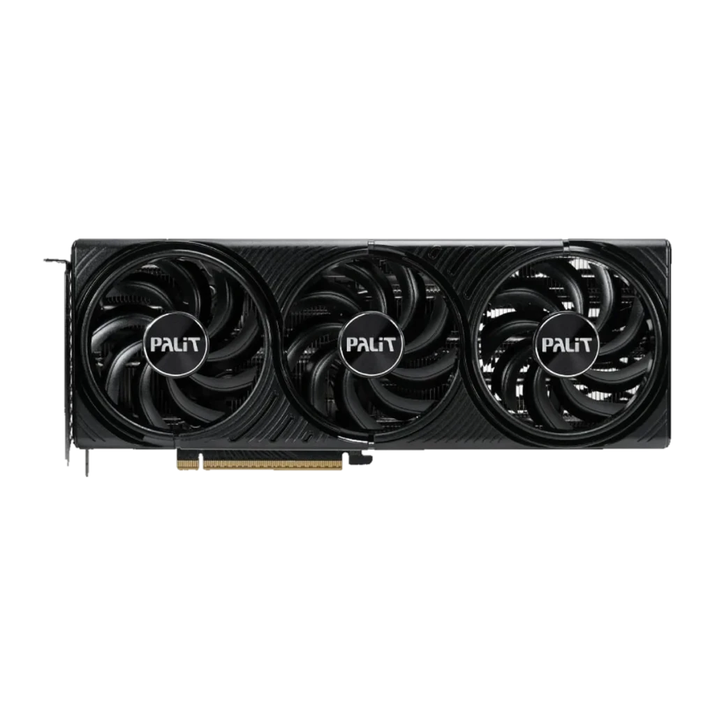 Palit GeForce RTX 5070 Infinity 3 OC 12GB Negro, vista frontal: tres ventiladores de refrigeración