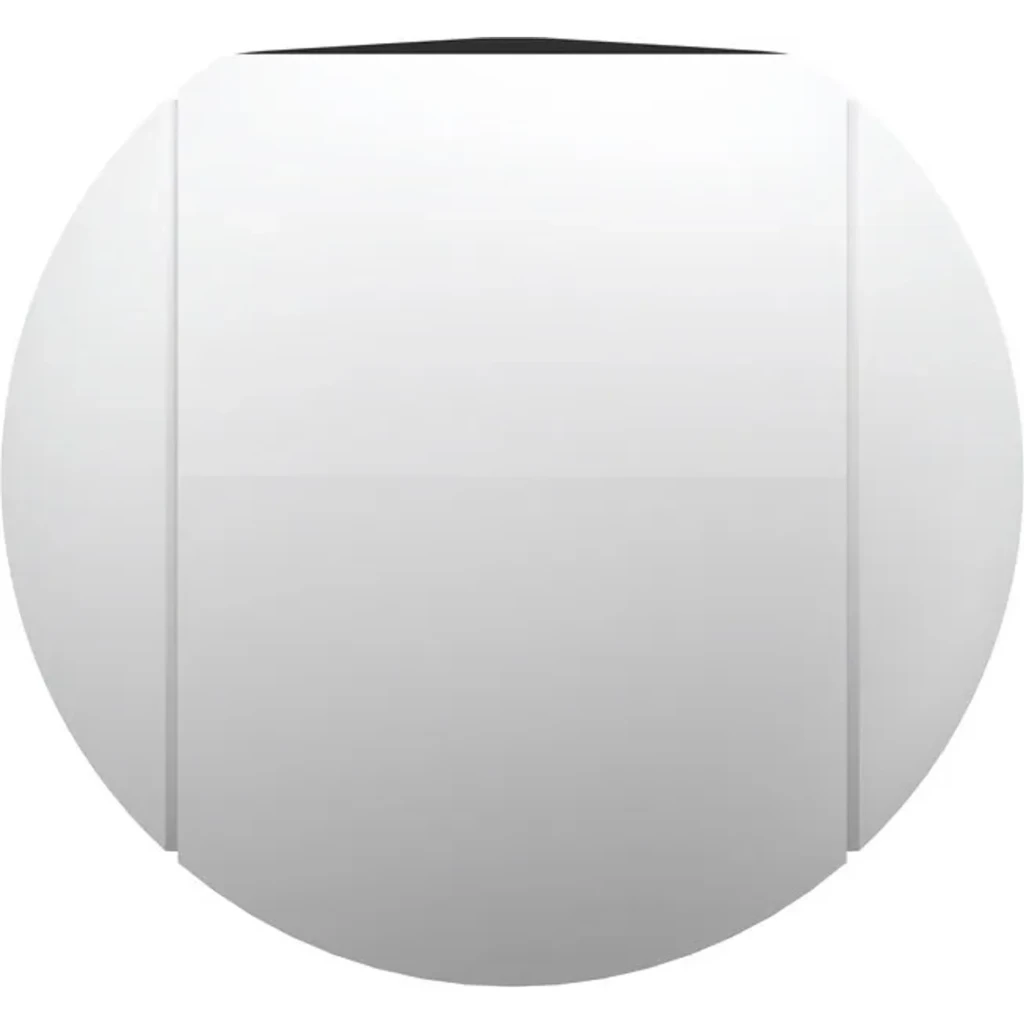 Cámara de seguridad blanca de forma circular con panel frontal liso y líneas laterales discretas; diseño minimalista compatible con Xiaomi Smart Camera C701