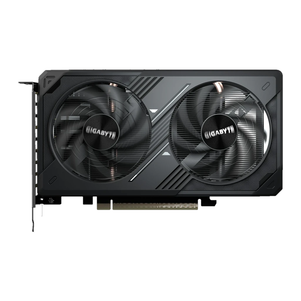 Gigabyte GeForce RTX 5050 Windforce OC 8GB negro, vista frontal: dual ventiladores Windforce