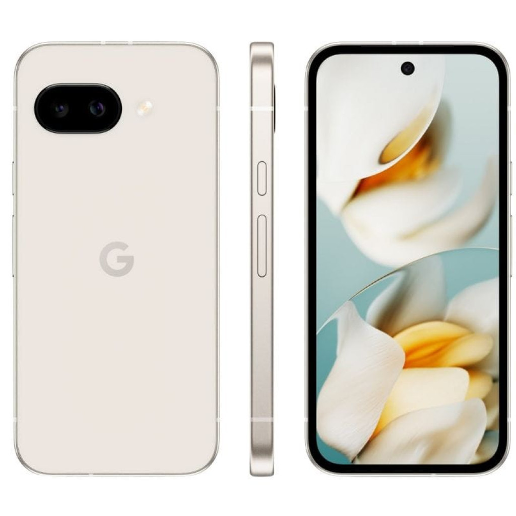 Google Pixel 9a 5G 8GB/128GB Porcelana Renovado - Estado Excelente con pantalla perforada, biseles finos, doble cámara trasera y acabado crema elegante