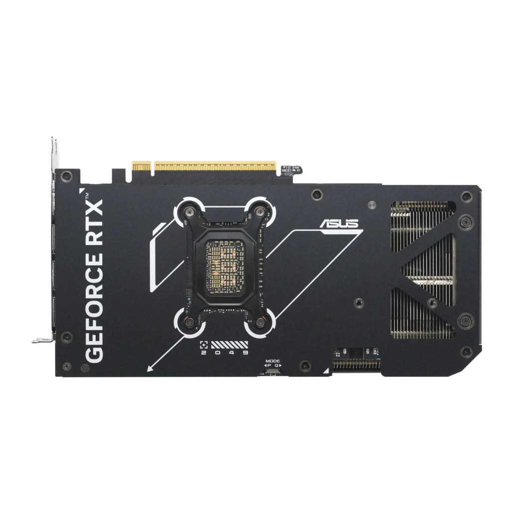 ASUS Dual RTX 5070 OC 12GB negro, vista trasera PCB: circuitos y componentes electrónicos