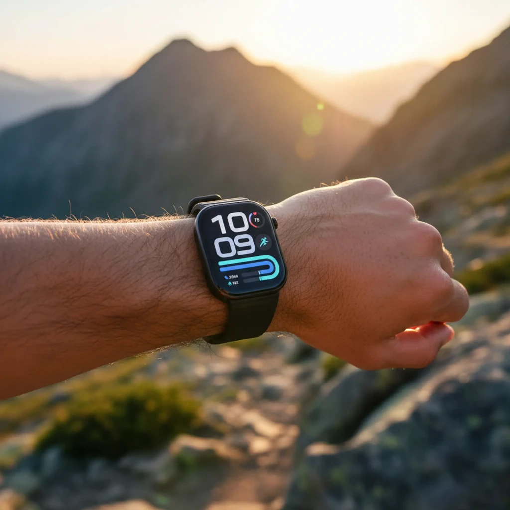 Xiaomi Redmi Watch 6 Lite Negro con pantalla rectangular grande, correa de silicona negra y esfera deportiva; muestra hora, pasos y progreso de entrenamiento