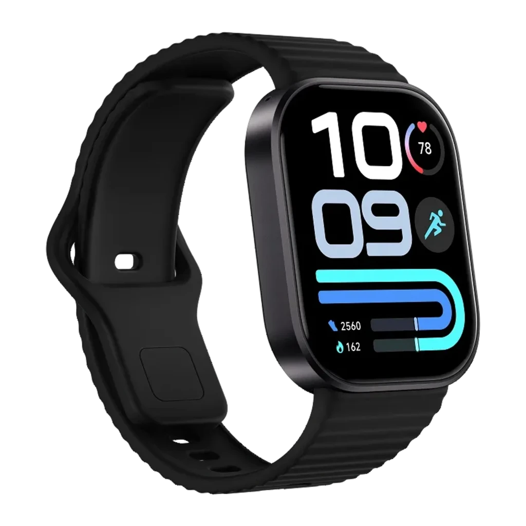 Xiaomi Redmi Watch 6 Lite Negro con pantalla rectangular, correa negra texturizada, iconos deportivos, indicador de ritmo cardíaco y actividad diaria