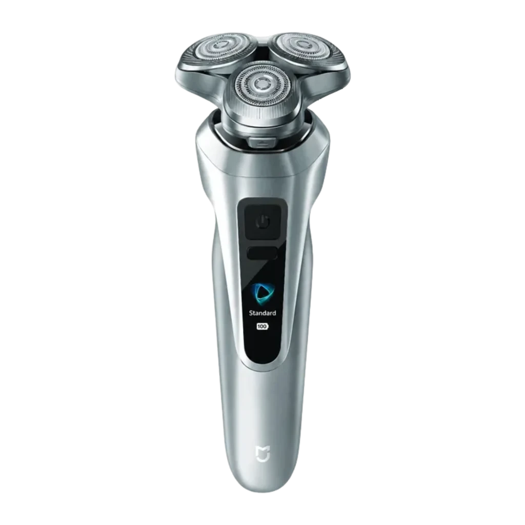Afeitadora Eléctrica Xiaomi Mijia Electric Shaver Pro Portable Plata con tres cabezales rotatorios, cuerpo plateado ergonómico y pantalla LED frontal