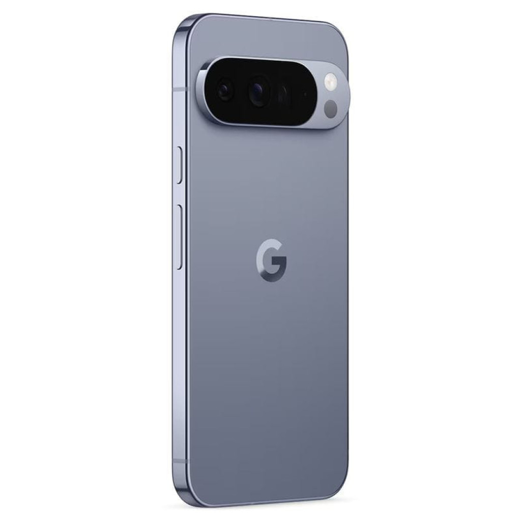 Google Pixel 10 Pro XL renovado en color Piedra Lunar, trasera gris mate con logo G, módulo de cámara horizontal triple con flash, bordes planos elegantes