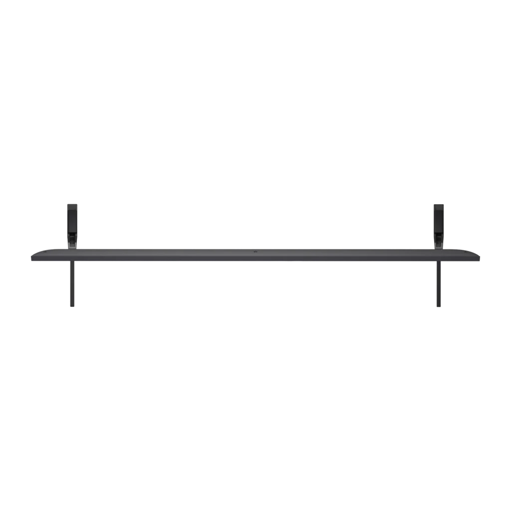 Barra de sonido negra y delgada con diseño minimalista, controles superiores y soportes laterales, ideal para complementar el Televisor LG 50QNED80A6A 50