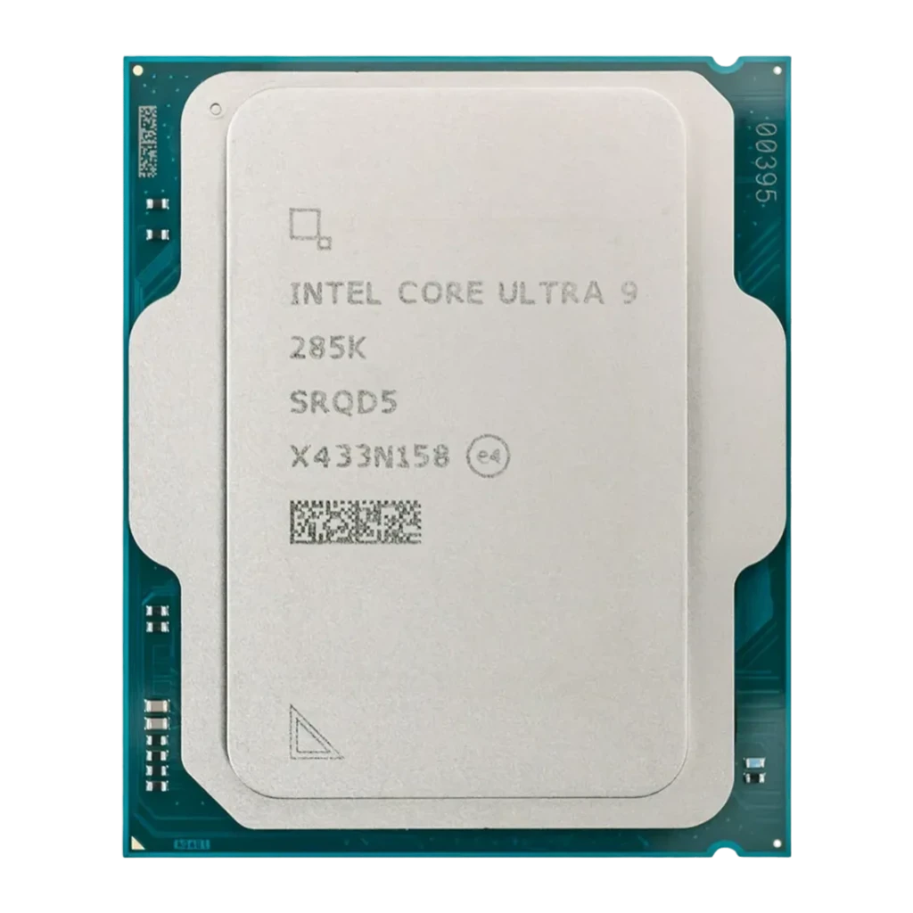 Intel Core Ultra 9 285K, vista trasera: IHS gris con serigrafía SRQD5, número de serie X433N158 y código QR