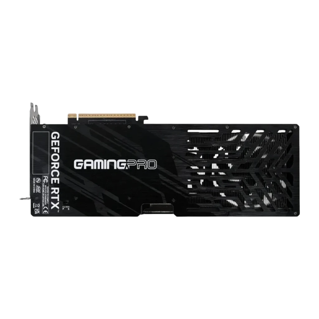 Palit RTX 5070 Ti GamingPro-S OC 16GB negro, vista trasera: backplate con inscripción GamingPro y rejilla de ventilación