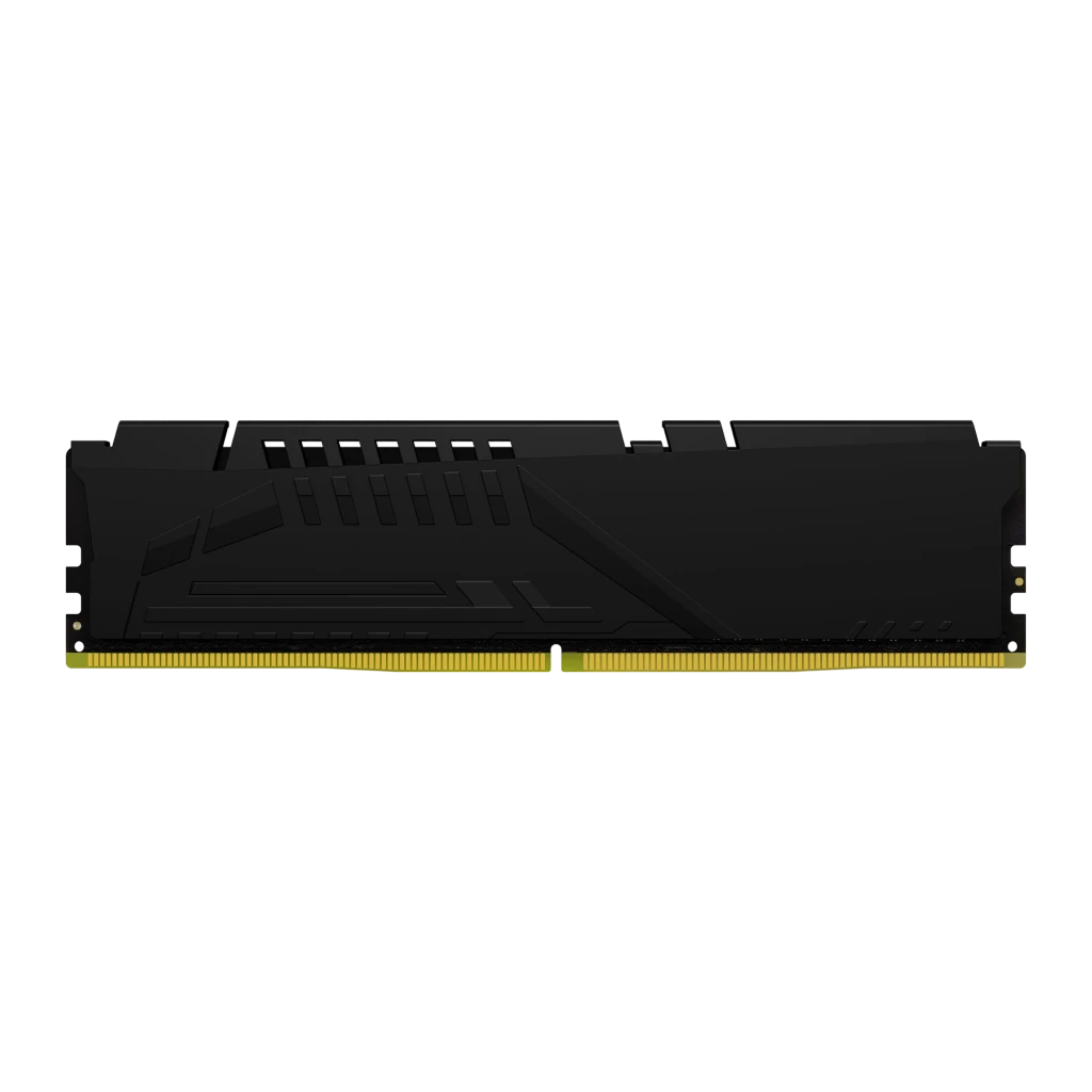 Kingston FURY Beast DDR5 RGB 32GB Noir, vue arrière: dos du dissipateur noir avec fentes de ventilation et contacts dorés