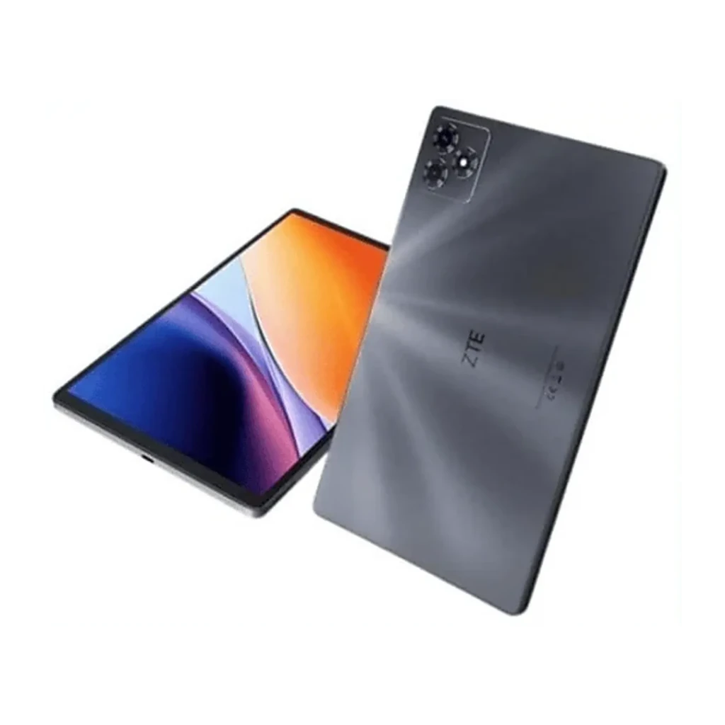 ZTE Tab Blade X1001 10,1 IPS con biseles delgados, cuerpo gris metalizado, cámara trasera múltiple en módulo cuadrado y frontal para videollamadas