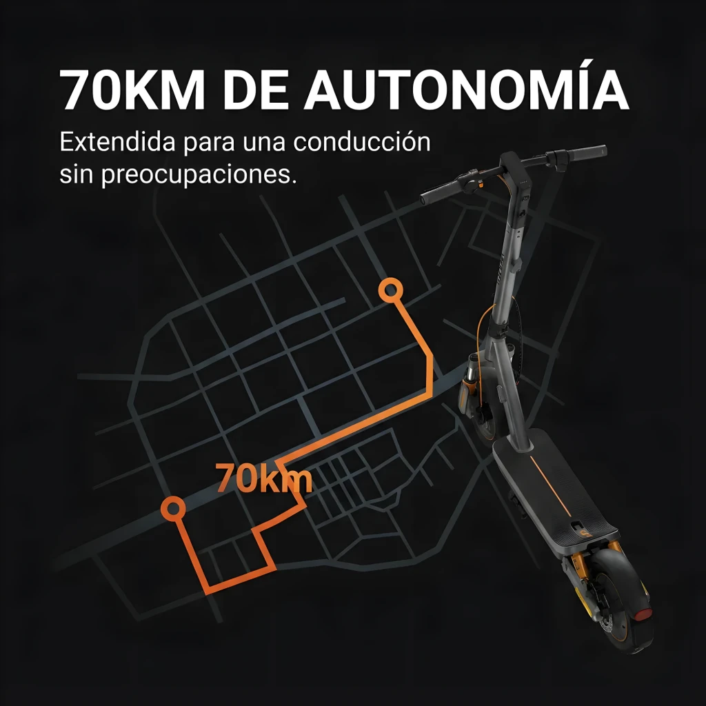 Patinete Eléctrico Xiaomi Electric Scooter 6 Max negro, marco robusto, ruedas 12 pulgadas, luz delantera, plataforma amplia, destaca autonomía 70 km