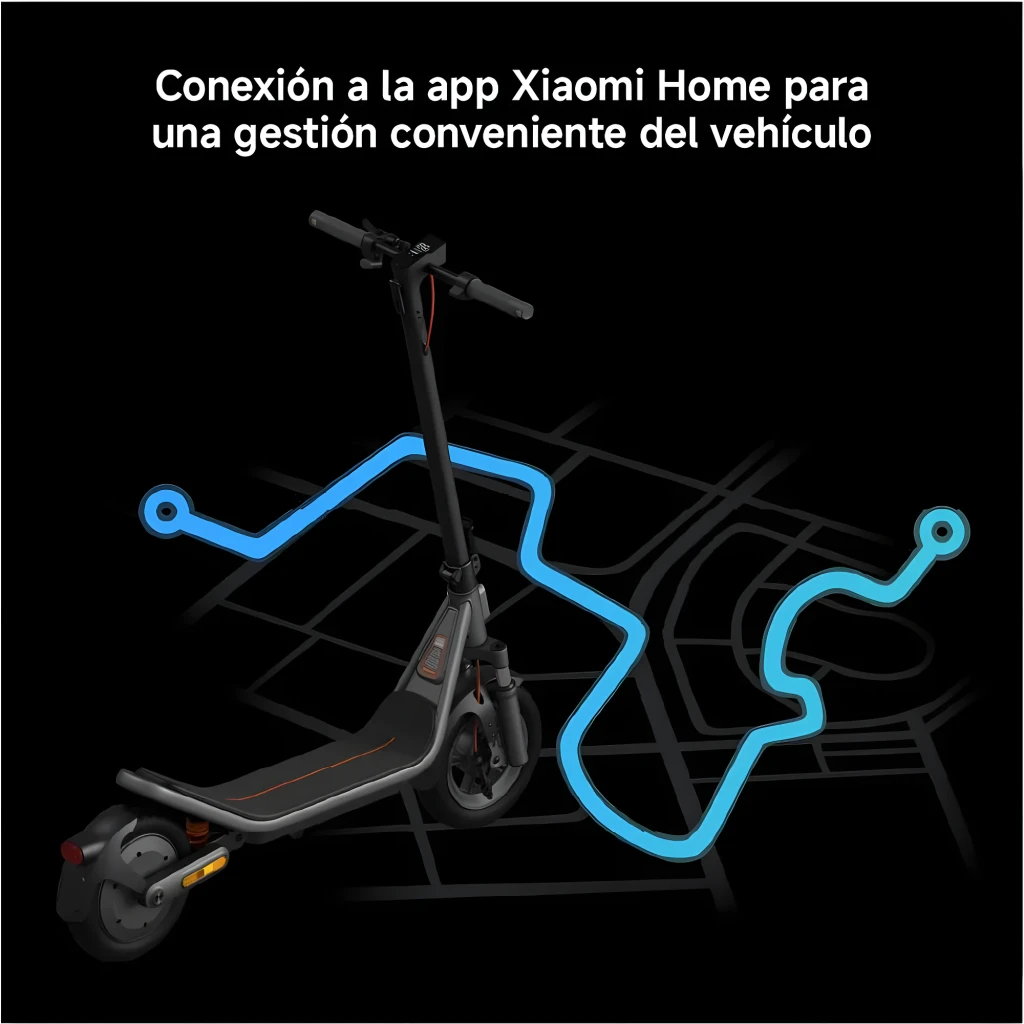 Patinete Eléctrico Xiaomi Electric Scooter 6 Pro, diseño negro con detalles naranjas, pantalla en manillar, ruedas 12 pulgadas, conexión Xiaomi Home