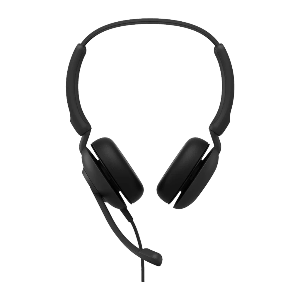 Jabra Evolve 10 Stereo USB-A noir, vue de face: casque avec serre-tête et microphone articulé