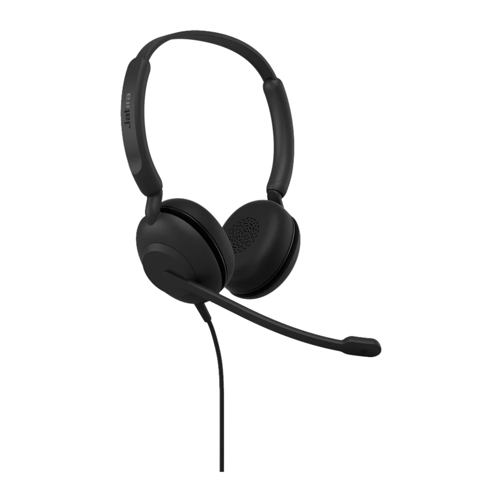 Jabra Evolve 10 Stereo USB-A noir, vue latérale: casque avec microphone boom étendu