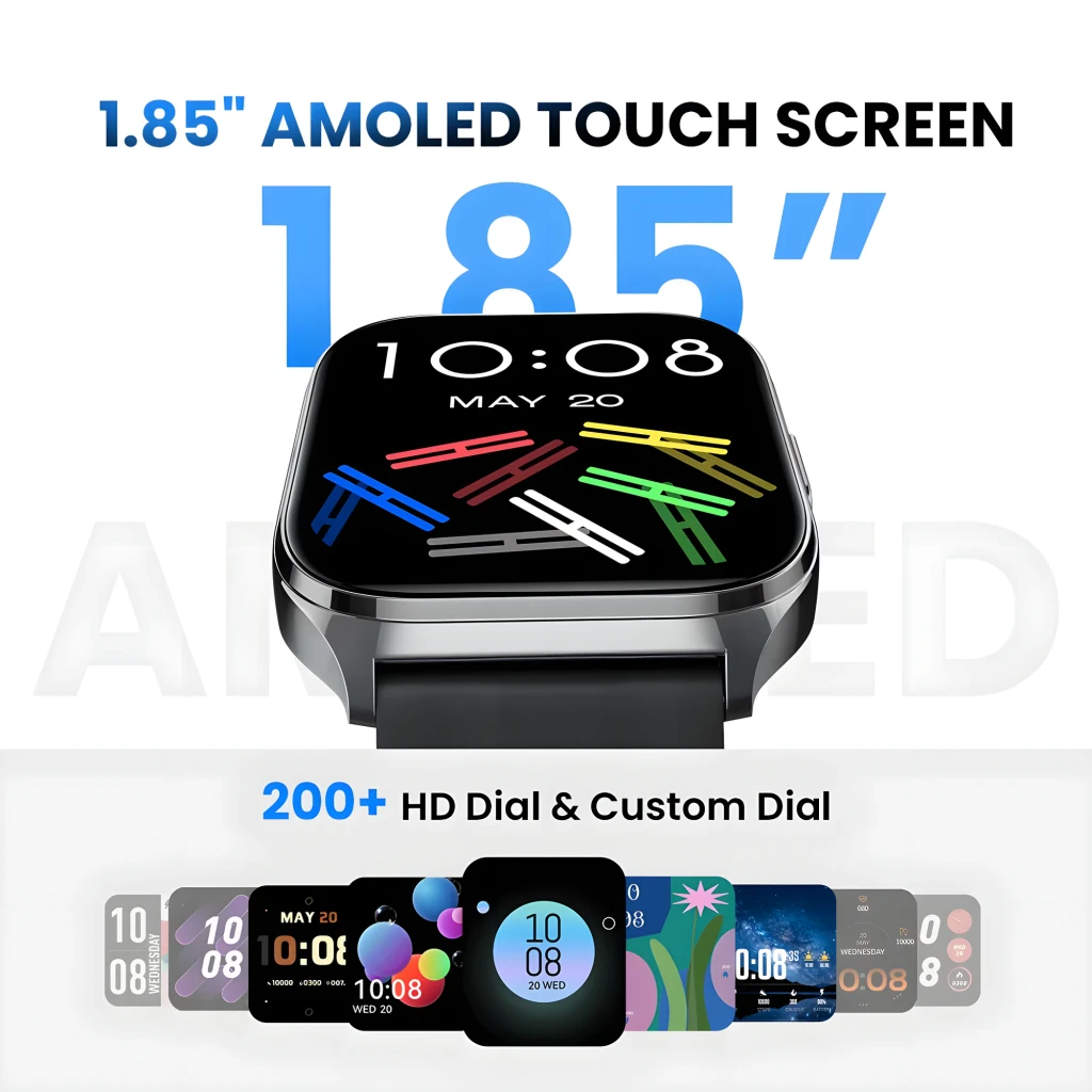 Haylou Watch 3 Plata con pantalla AMOLED táctil 1.85 pulgadas, bisel metálico, carátulas personalizables y widgets coloridos para notificaciones y fitness