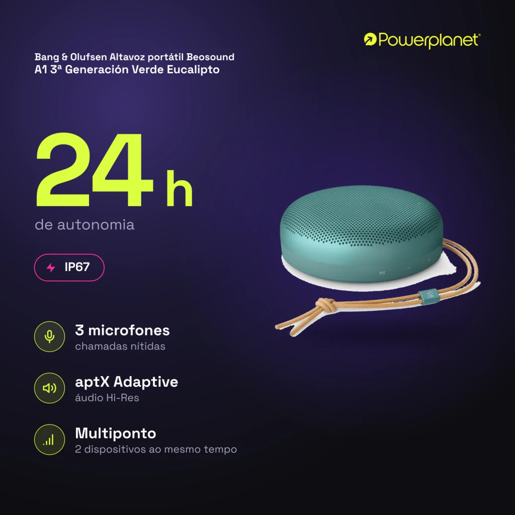 Bang & Olufsen Altavoz portátil Beosound A1 3ª Generación Verde Eucalipto - características