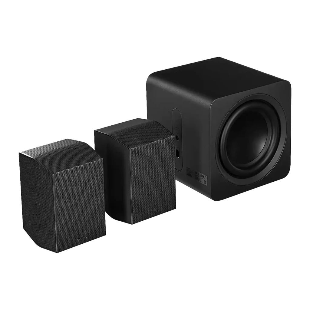 Samsung Barra de sonido HW-Q990F Titan Negro, kit completo: subwoofer inalámbrico y dos altavoces traseros en negro