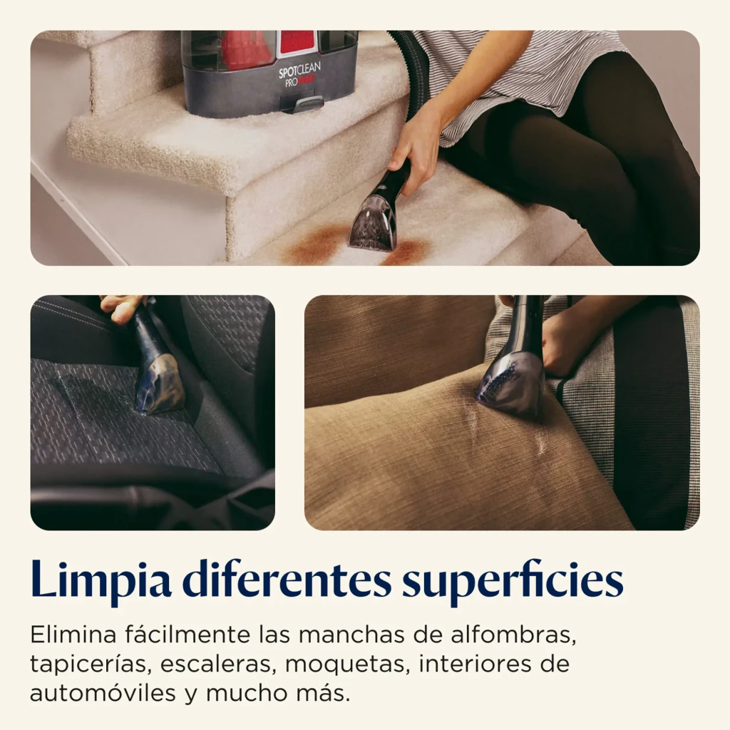 BISSELL SpotClean ProHeat 36988 Rojo Titanio, uso: limpiando manchas en escaleras, tapicería de coche y sofá