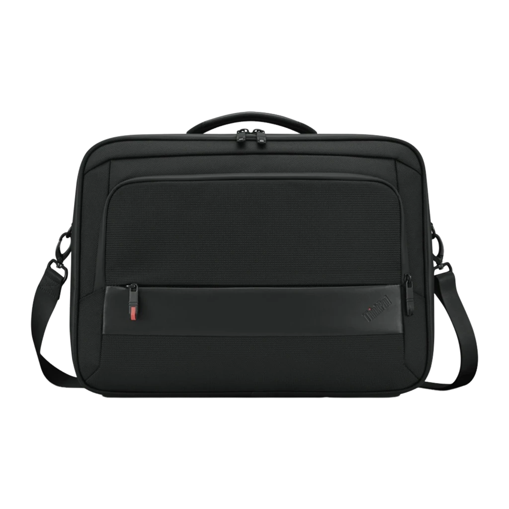 Lenovo Maletín ThinkPad Professional Topload Gen 2 16" negro, vista frontal: bolsillo delantero con cremallera roja y logo