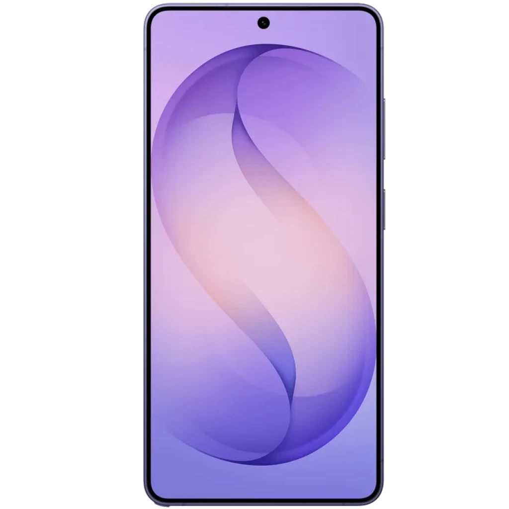 Pantalla frontal del Samsung Galaxy S26 Ultra 5G violeta cobalto con borde delgado, cámara frontal centrada y panel OLED brillante de gran tamaño,