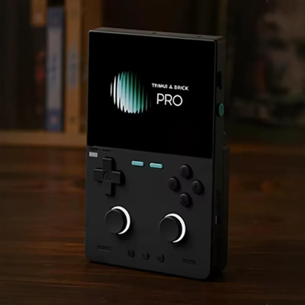 Consola portátil Trimui Brick Pro 1GB/64GB Negro con pantalla vertical, botones ABXY, cruceta, dos joysticks frontales y acabado mate compacto y minimalista