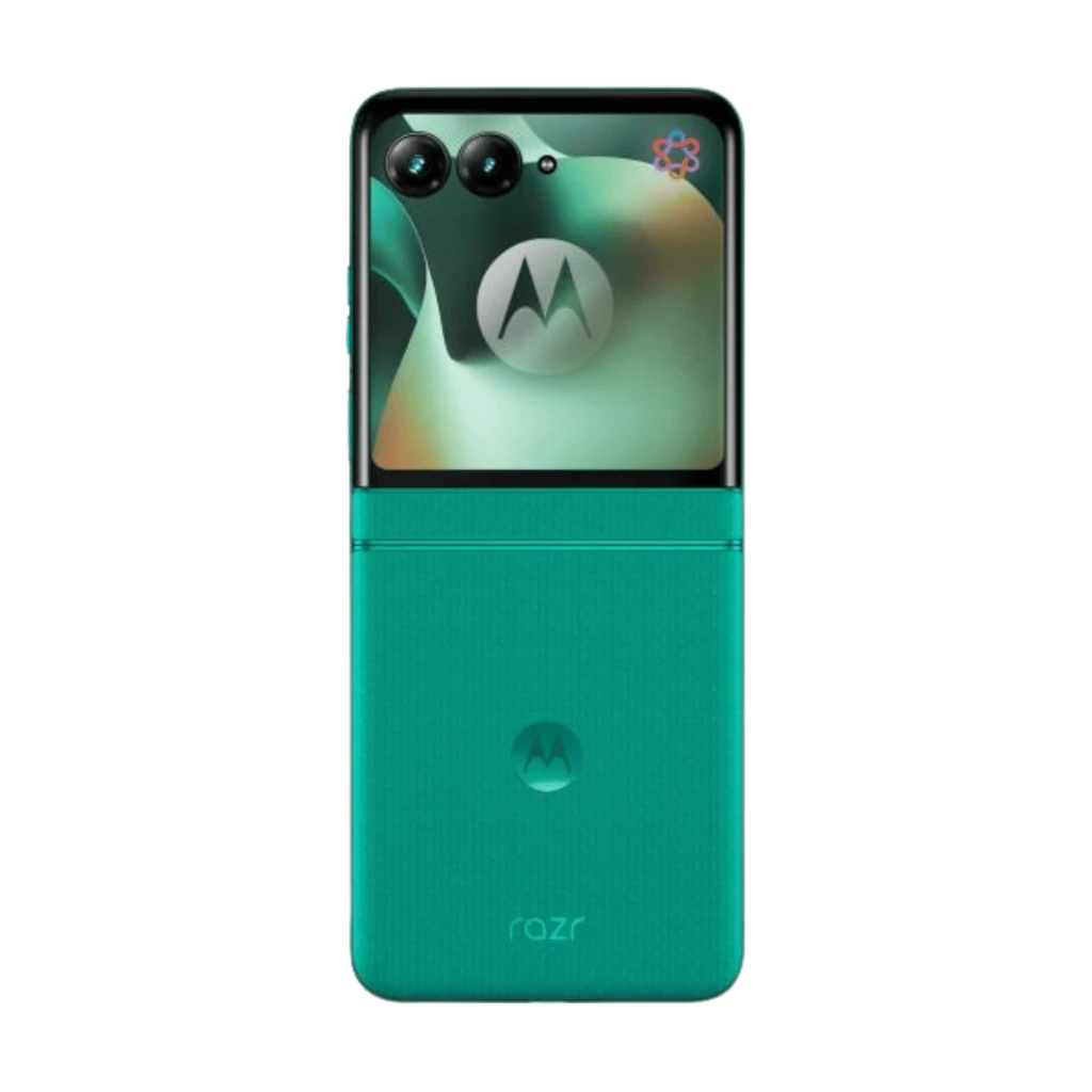Motorola Razr 70 5G 256 GB Sporting Green con tapa plegable, pantalla externa grande, doble cámara trasera y acabado texturizado elegante