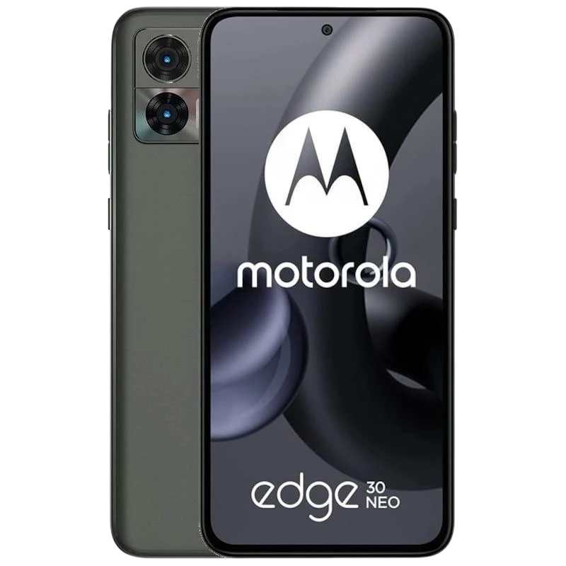 Motorola Edge 30 Neo 8GB/128GB Negro desprecintado, pantalla sin bordes con cámara frontal en agujero y doble cámara trasera con flash en módulo rectangular