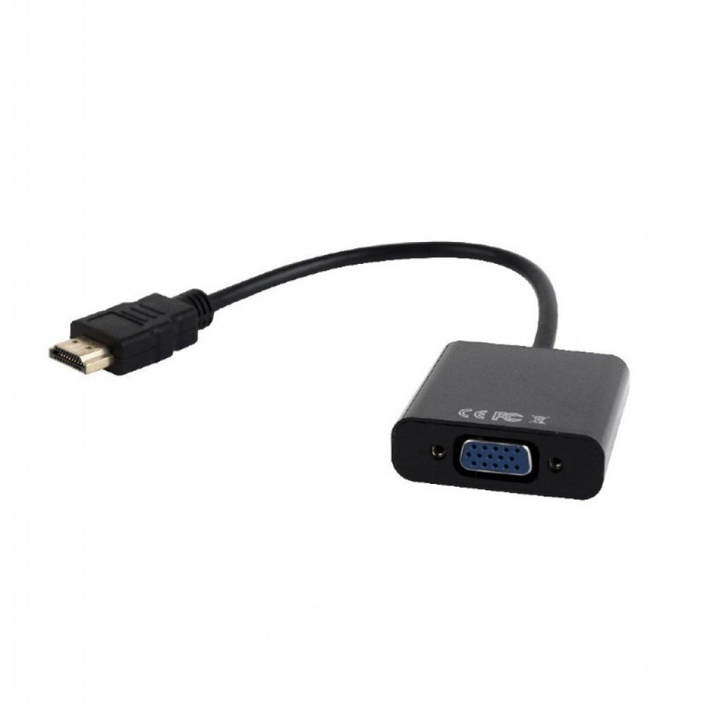 Adaptador Gembird HDMI para VGA - Resolução Máxima 1920 x 1080 @ 60 Hz - Converter Sinal Digital HDMI para Saída Analógica VGA - Conector HDMI Suportado Máximo: V. 1.4
