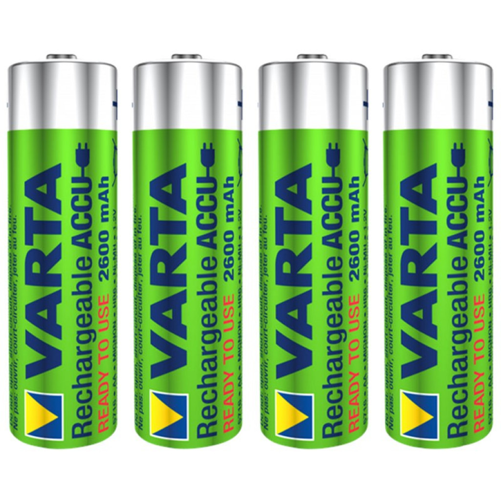 Contenu de l'emballage : piles rechargeables Varta AA ACCU Power 2600 mAh NiMH