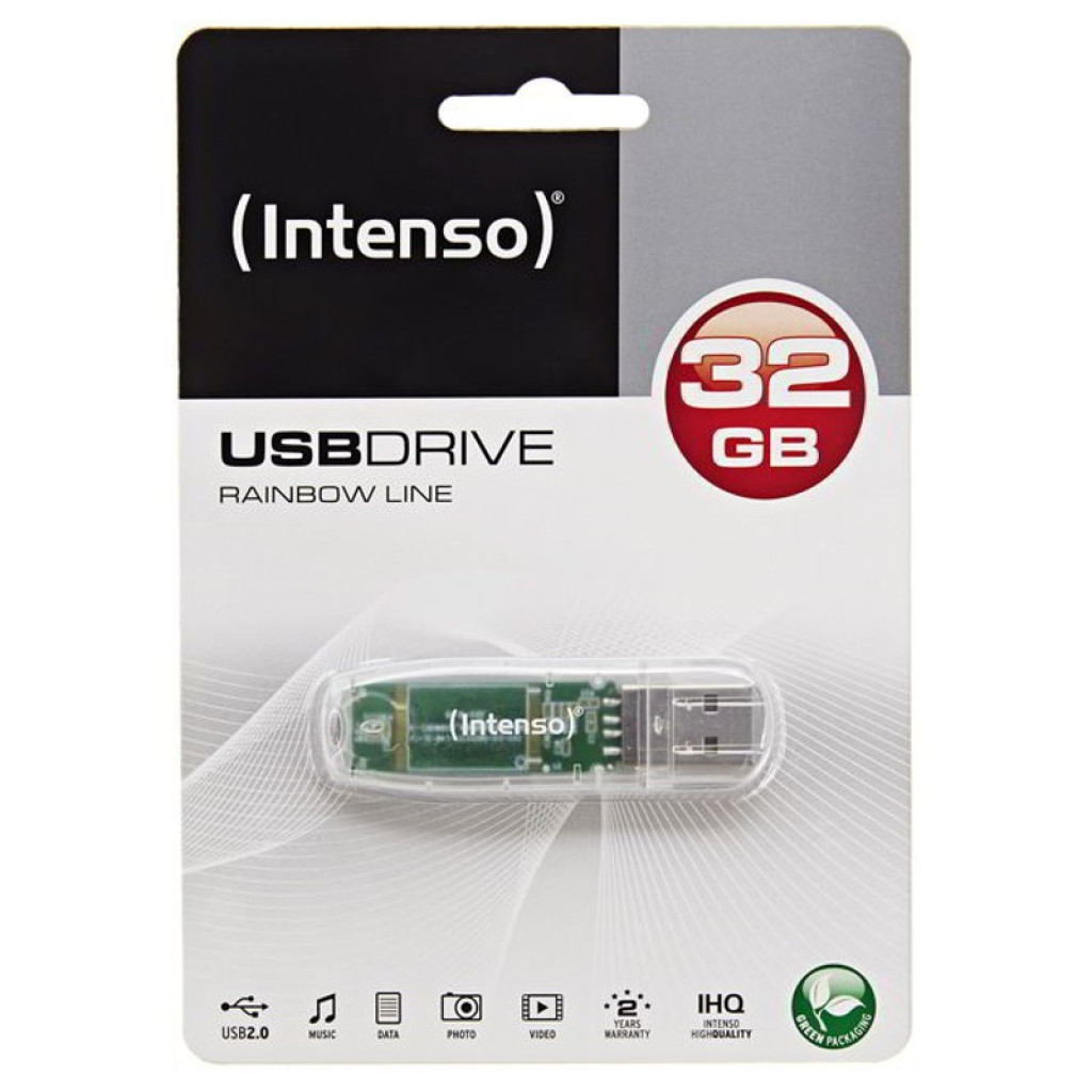 Intenso Rainbow Line 32 GB USB 2.0 Transparente - caja