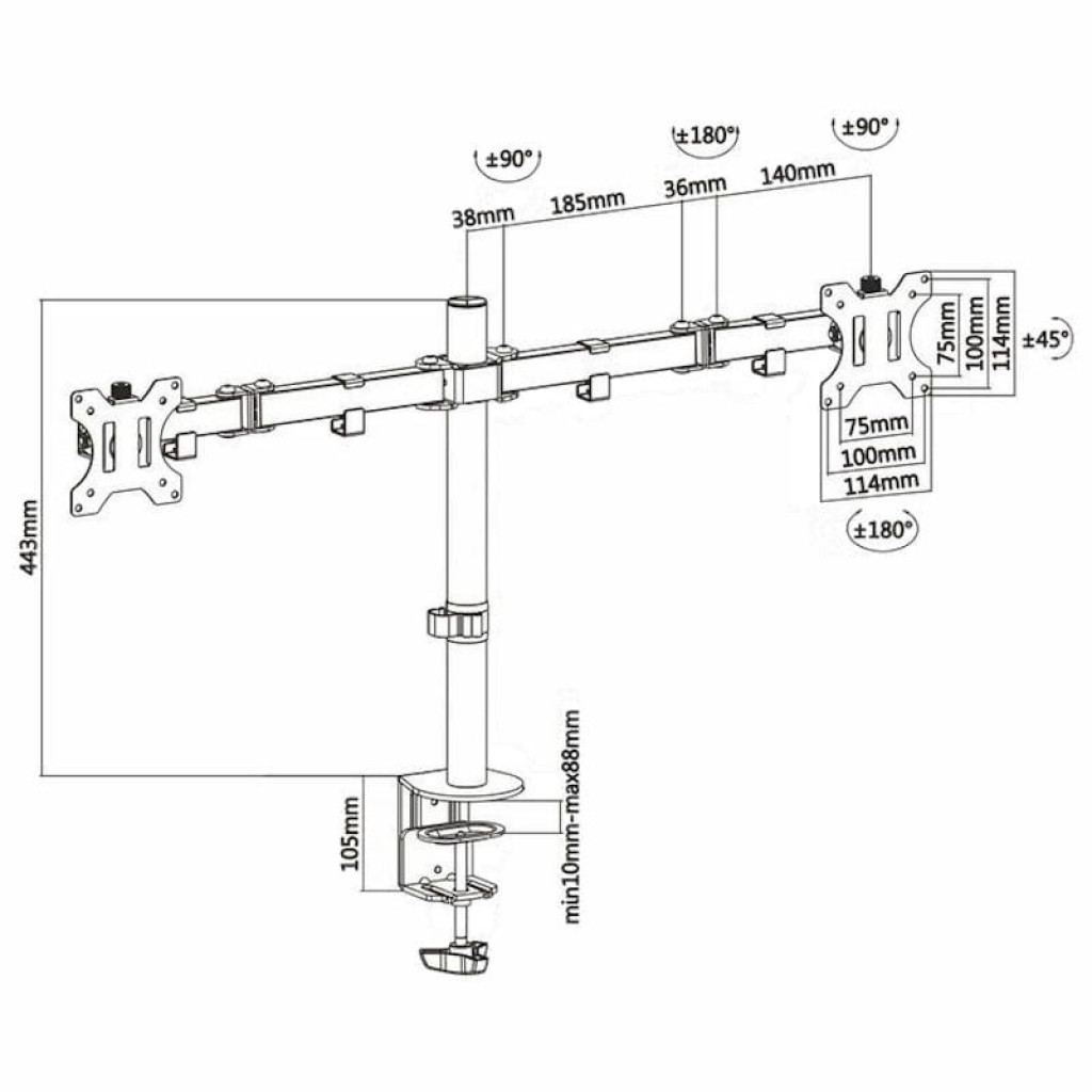 Soporte para Monitores Aisens DT32TSR-041 13-32 8KG VESA - Adaptable
