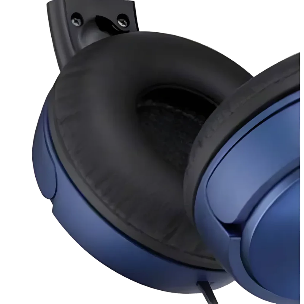 Auriculares Sony MDR-ZX310 Azul con copa acolchada en piel sintética negra, carcasa azul metálico y cableado, diseño circumaural compacto y plegable
