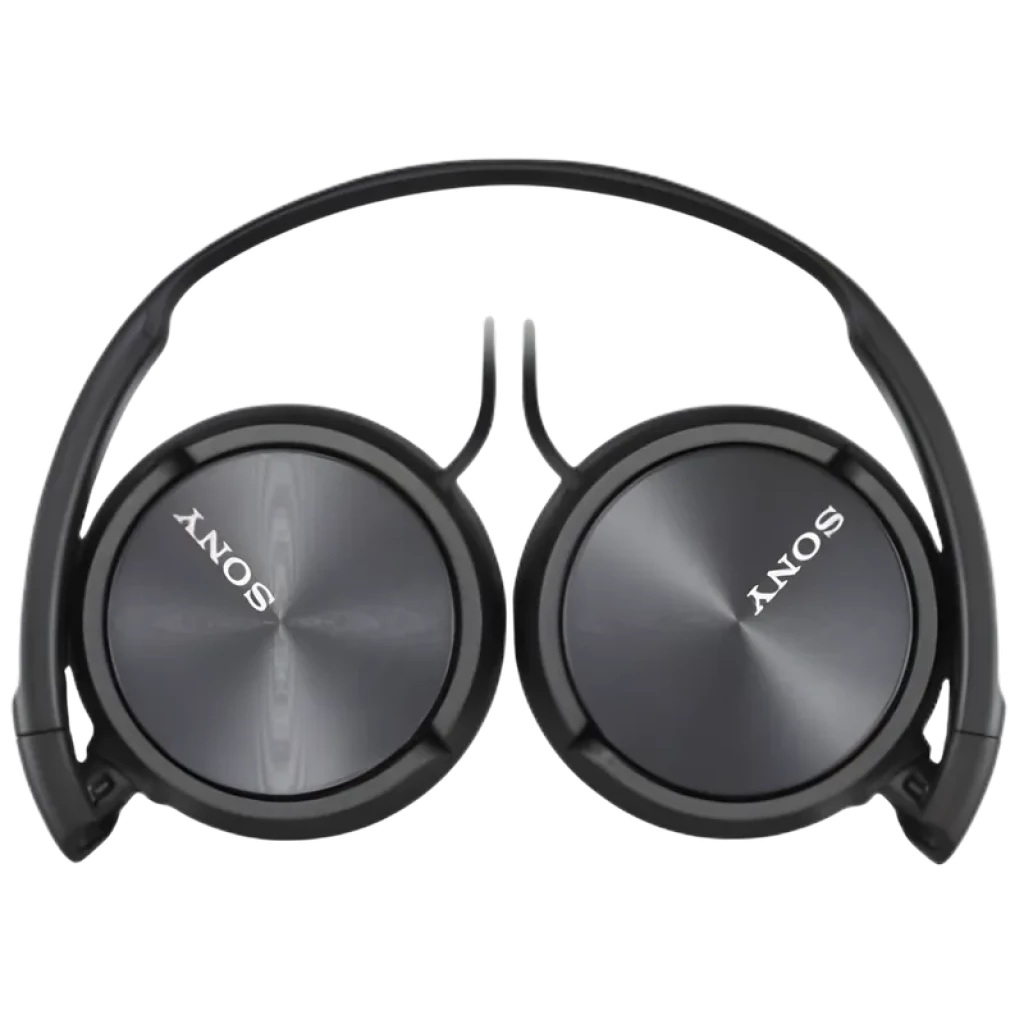Auriculares Sony MDR-ZX310 Negro plegables, diseño supraaural con copas circulares metálicas cepilladas y logotipo Sony, diadema ajustable y compacto