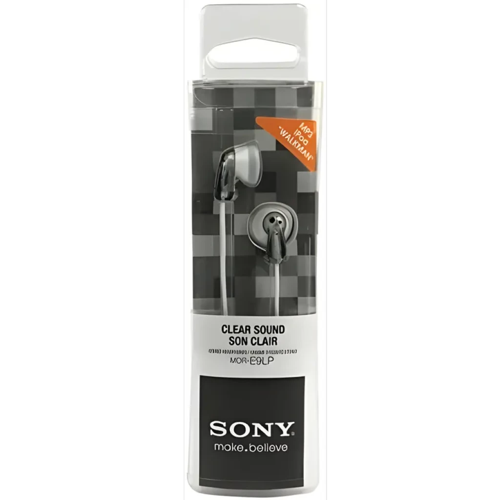 Sony MDR-E9LP Branco auriculares intra-auriculares compactos, cor branca, cabos finos, almofadas arredondadas e design leve para uso diário