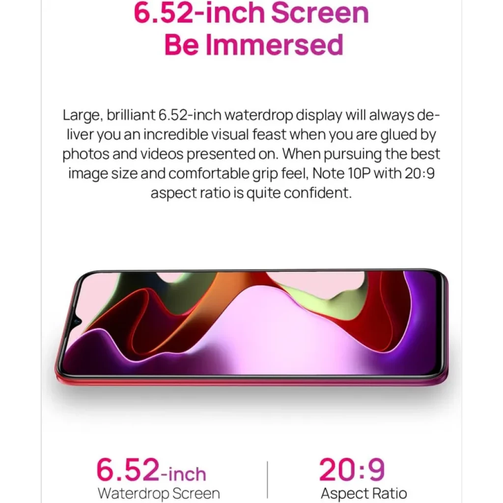 Ulefone Note 10P 3 GB/128GB Verde com tela Waterdrop de 6,52 polegadas, bordas finas e proporção 20:9, design elegante em verde vibrante