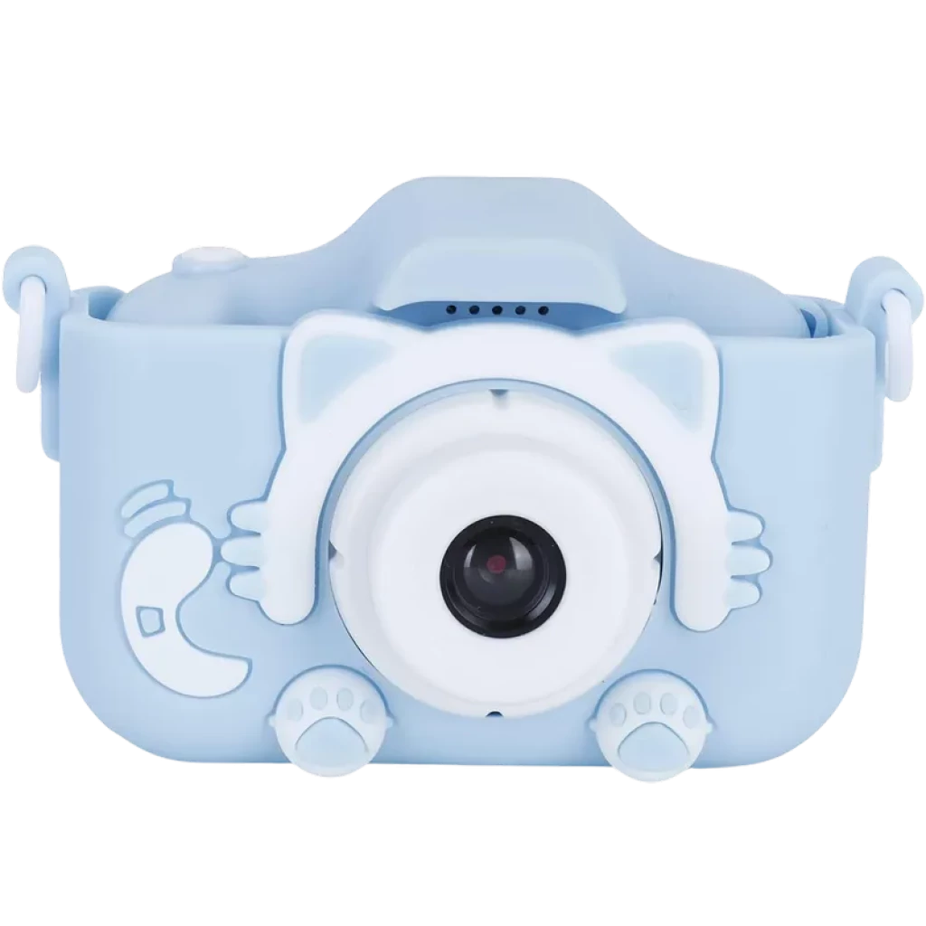 Cámara Digital Para Niños K1C Versión Mejorada 600mAh Funda Gato Azul