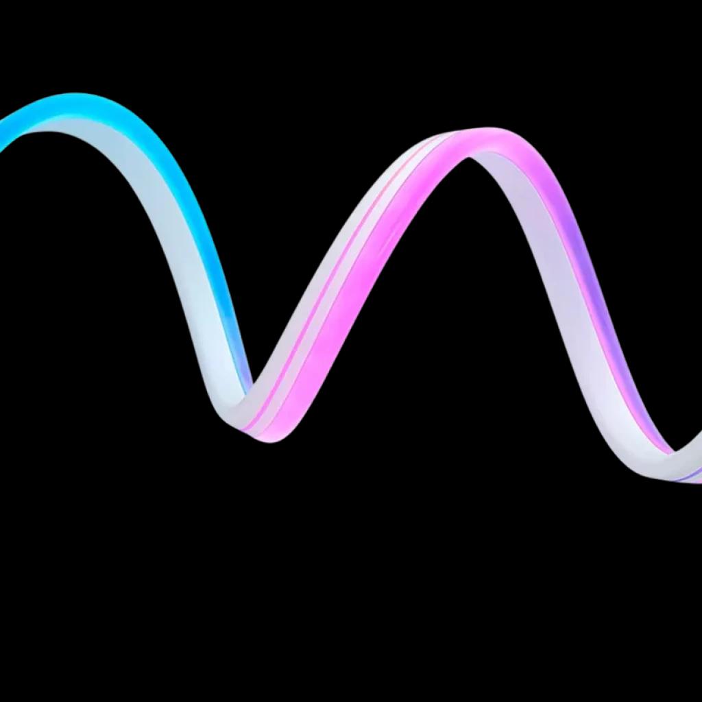 Bande LED d extension Xiaomi Smart Lightstrip Pro multicolore en S, dégradés bleu rose, flexible, diffuseur blanc, module d extension pour éclairage d