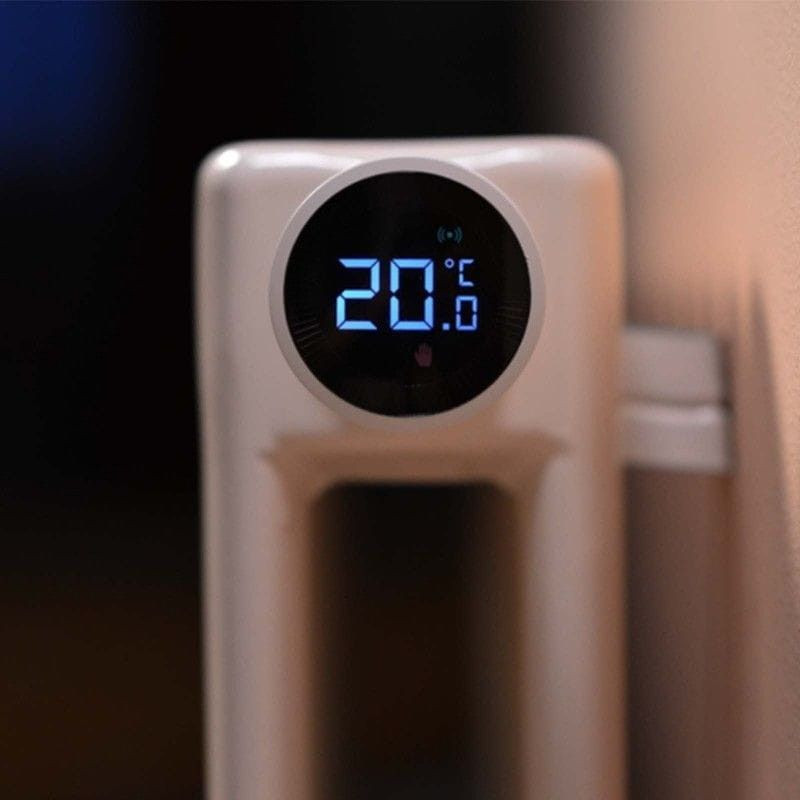 Aqara E1 Termostato para Radiador, imagen real del termostato en funcionamiento