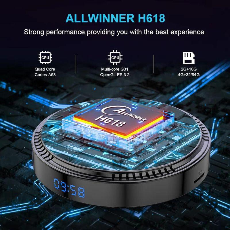 Procesador de HK1 RBox H8 H618 4GB/32GB Wifi 6 Bluetooth Android 12