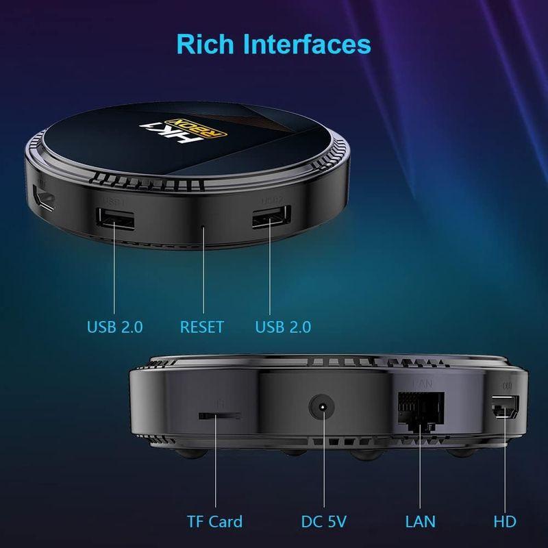 Interfaz de HK1 RBox H8 H618 4GB/32GB Wifi 6 Bluetooth Android 12