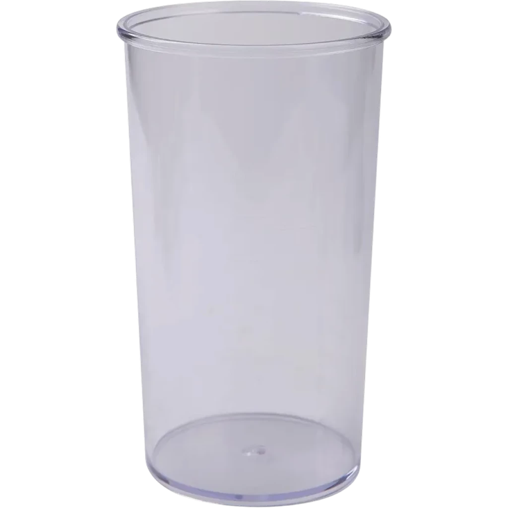 Vaso medidor transparente cilíndrico, alto y sin asa, compatible con Blaupunkt BP4006 1200W Batidora de Mano; base estable y paredes lisas.