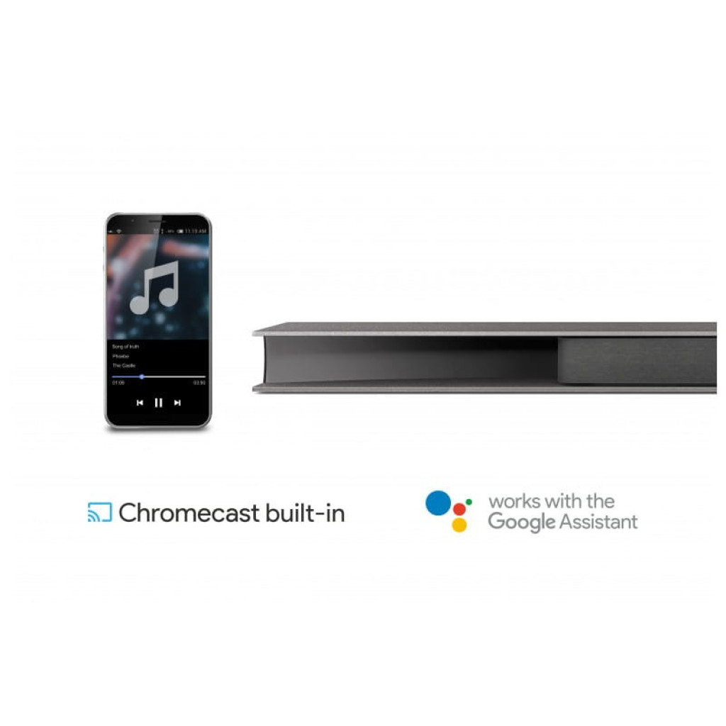 TCL TS9030 RAY·DANZ Series Titanio 3.1 Barra de sonido desprecintado con diseño minimalista, ranuras frontales, Chromecast integrado y compatible con Google